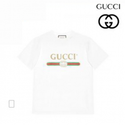GUCCI T-SHIRT WITH GUCCI LOGO グッチ Tシャツ 男女兼用 ホワイト 457095X5L899234
