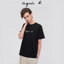 2枚大特価-agnes-b-カップル-Tシャツ-ギフトバッグ付き-アニエスベー-半袖Tシャツ-ギフト-ホワイト-ブラック02