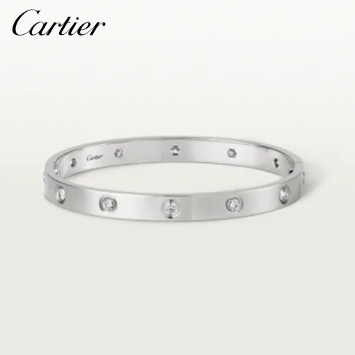 CARTIER カルティエ B6040717 LOVE ブレスレット ダイヤモンド10個 ホワイトゴールド