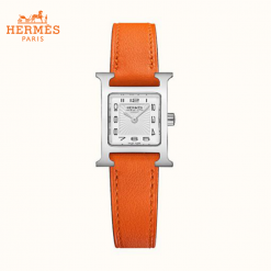 HERMES-エルメス-腕時計-エトゥープ-《Hウォッチ》-17.2×17.2-mm-オレンジ-W037881WW002-510x510